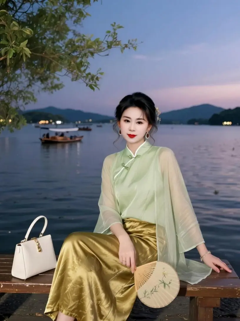 AI湖畔国风照 随变ai随便玩