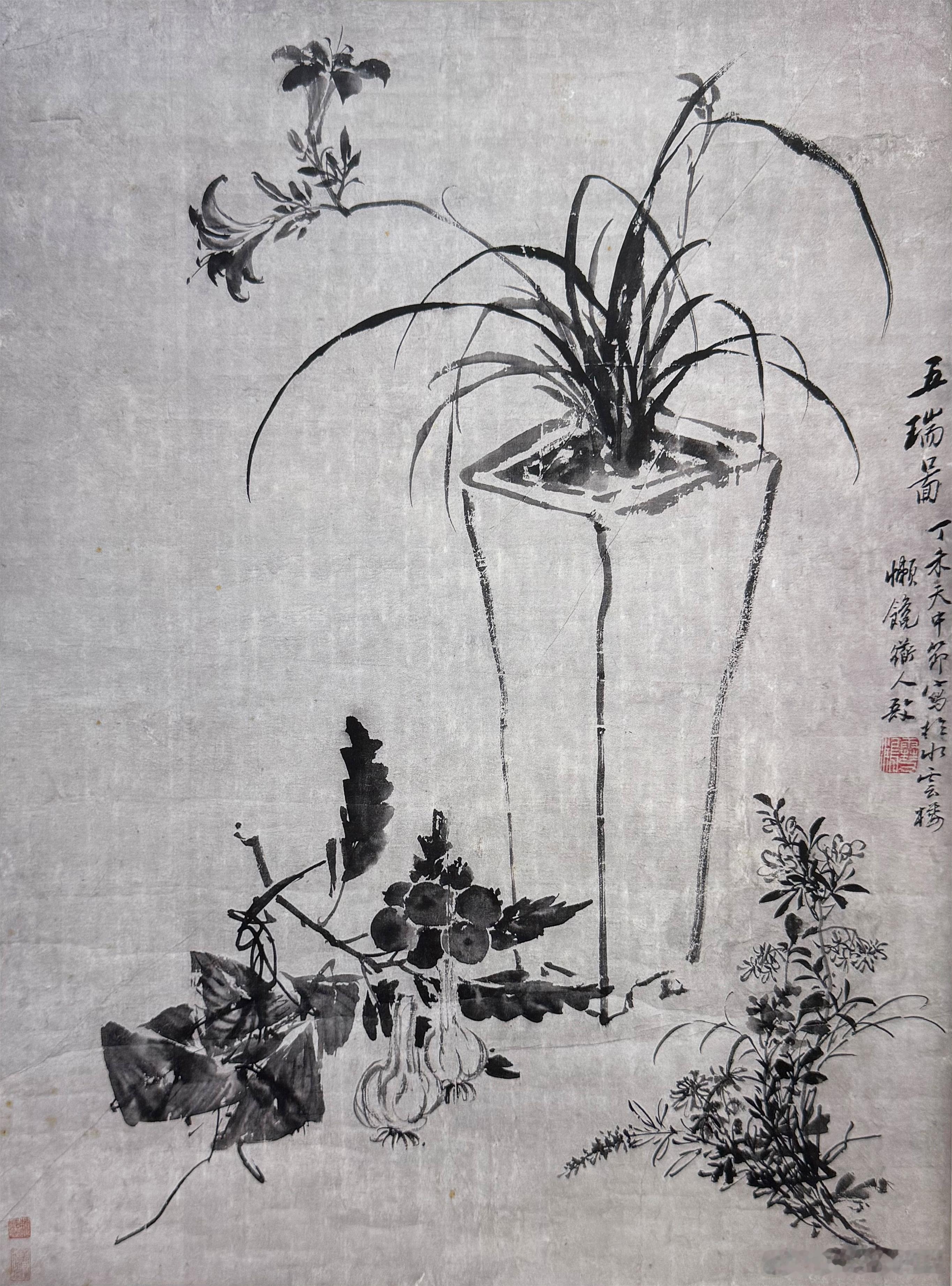 国史古风 【中华名画欣赏 《五瑞图》（张敔）】       《五瑞图》是清代画家