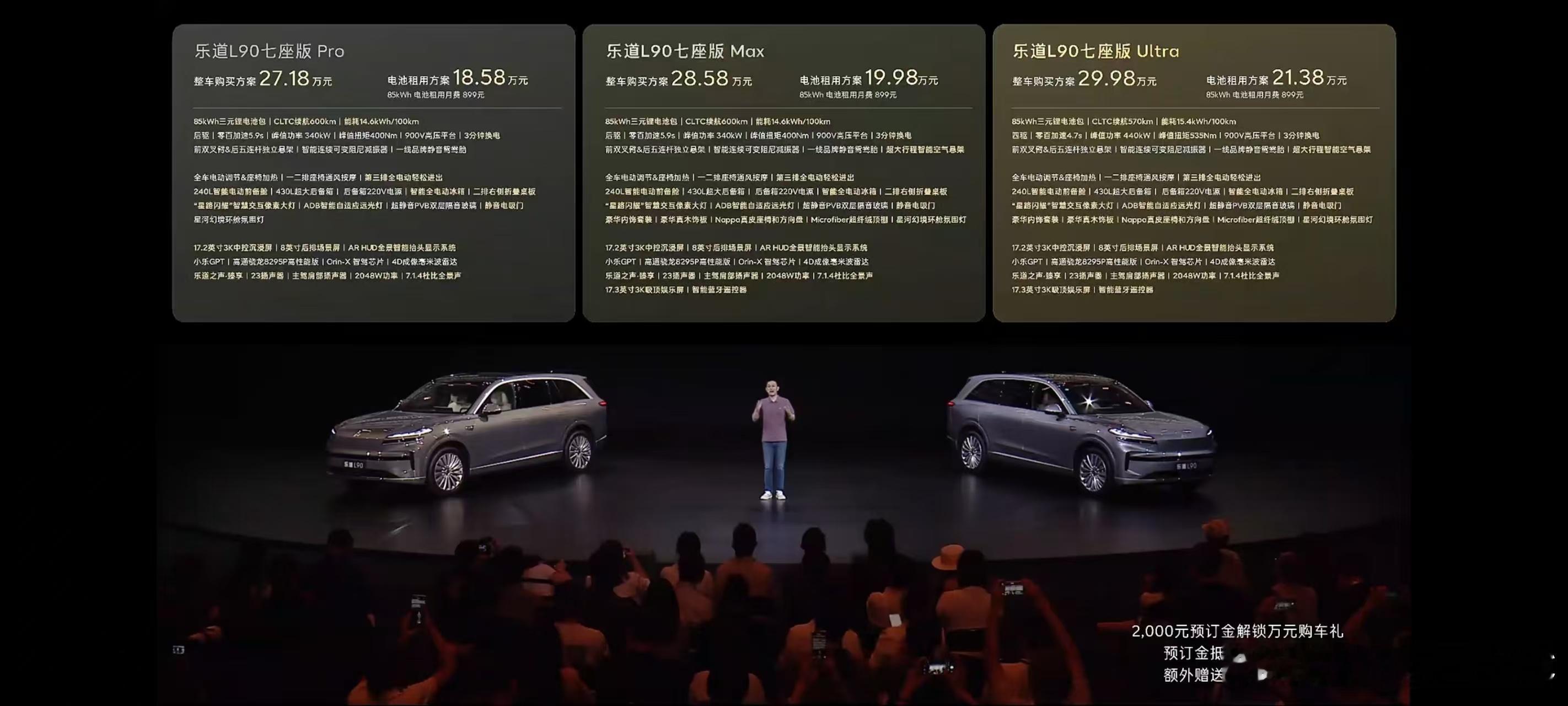 乐道 L90，正式售价公布！比预售价低了2万！而且上市即交付！- 六座 85kW