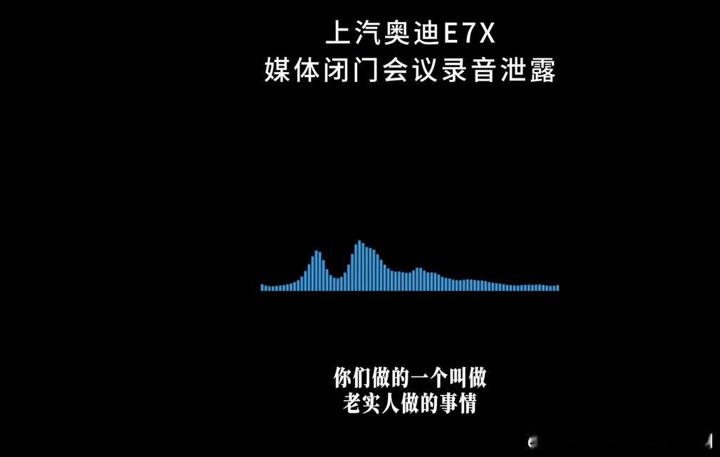 奥迪E7X媒体闭门沟通会泄密  泄出来的这段录音有些意思的。大概说的就是新势力与