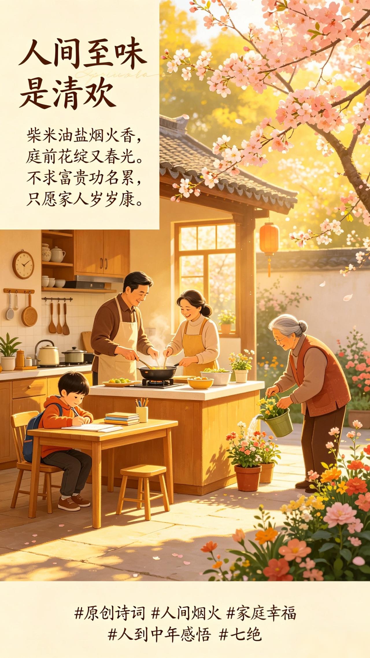 人到中年才懂，最好的幸福原来这么简单
 
《人间至味是清欢》
柴米油盐烟火香，