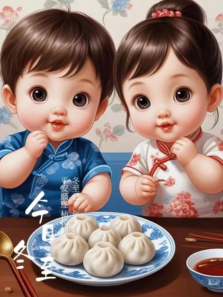 “冬至小可爱，团圆饺子宴”🥟👧👦冬至如年小团圆