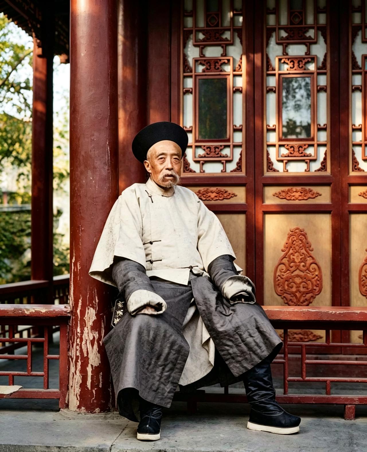 1871年，英国摄影师约翰·汤姆逊拍摄的晚清重臣瓜尔佳·文祥，他历经道光、咸丰、