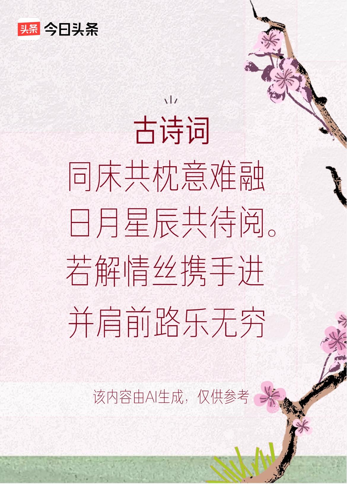 文学创作大会：同床共枕意难融，异梦心隔似远鸿，若解情丝携手进，并肩前路乐无穷。戳