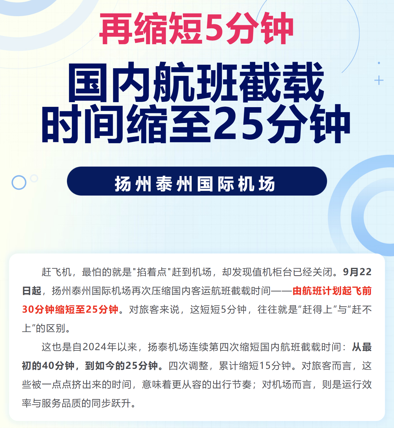 我们扬泰机场效率这一块还是很牛逼的，花了2年从把截载时间从40分钟压缩到了25分