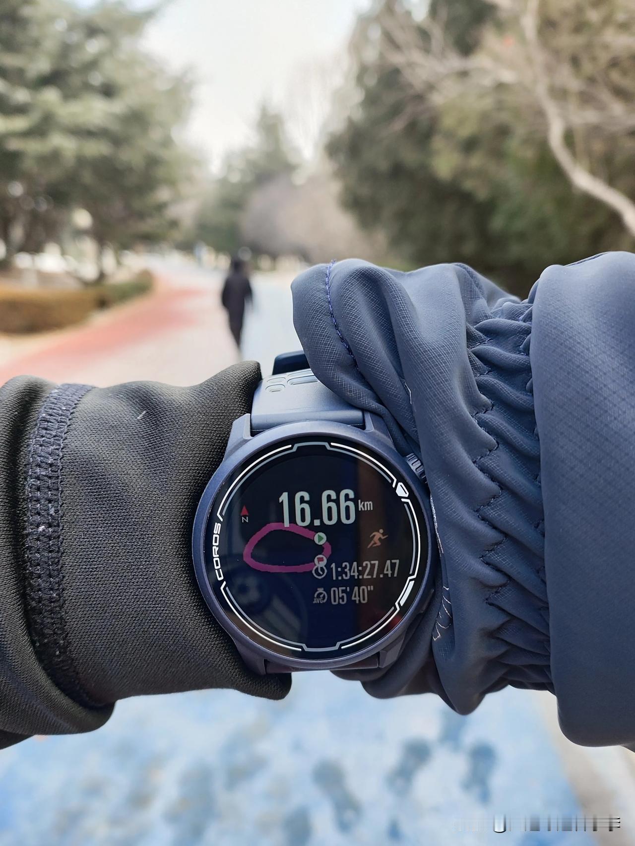 2023.12.31，2023年的最后一天，-7℃ 大风，打卡16.66公里，1