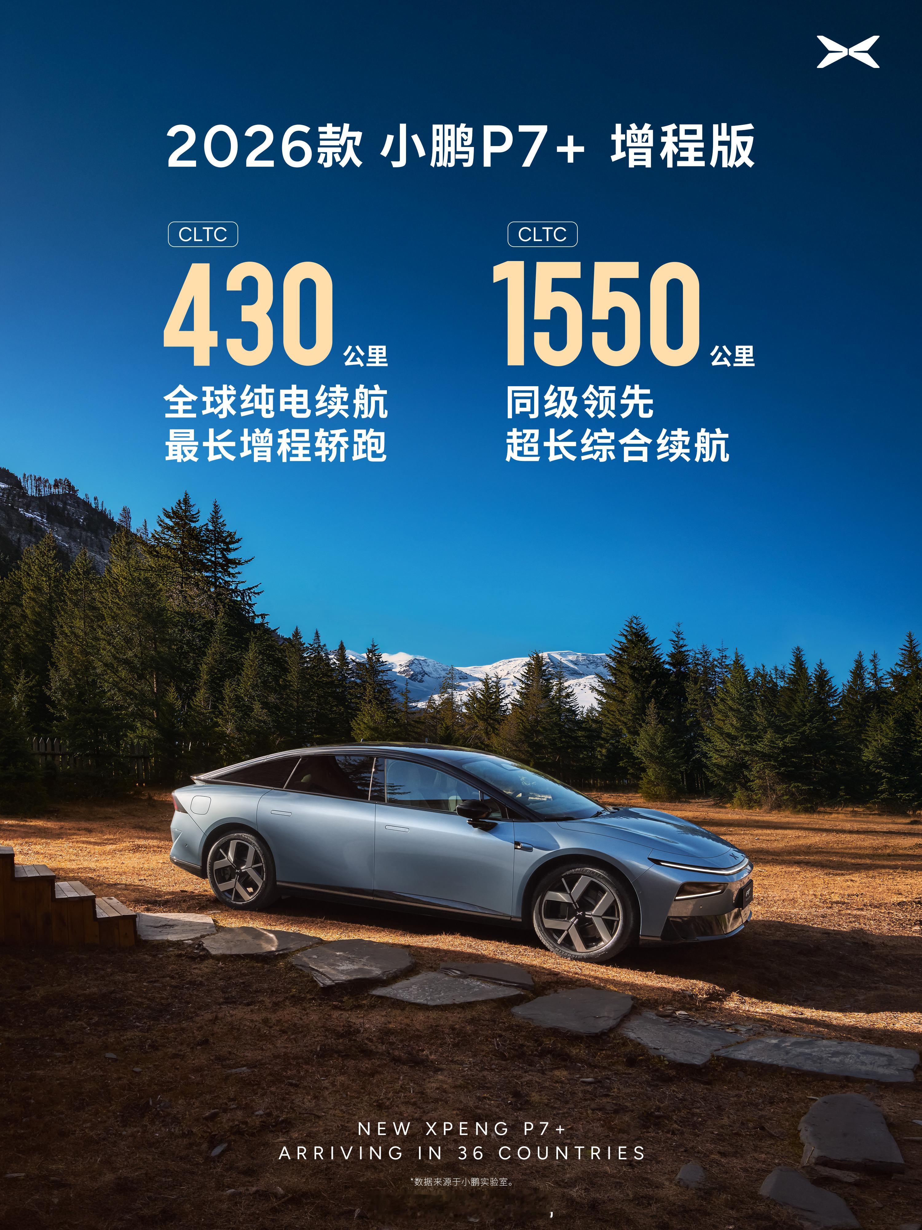 2026款小鹏P7+来了，明年是小鹏超级增程快速落地的一年增程版纯电续航430公