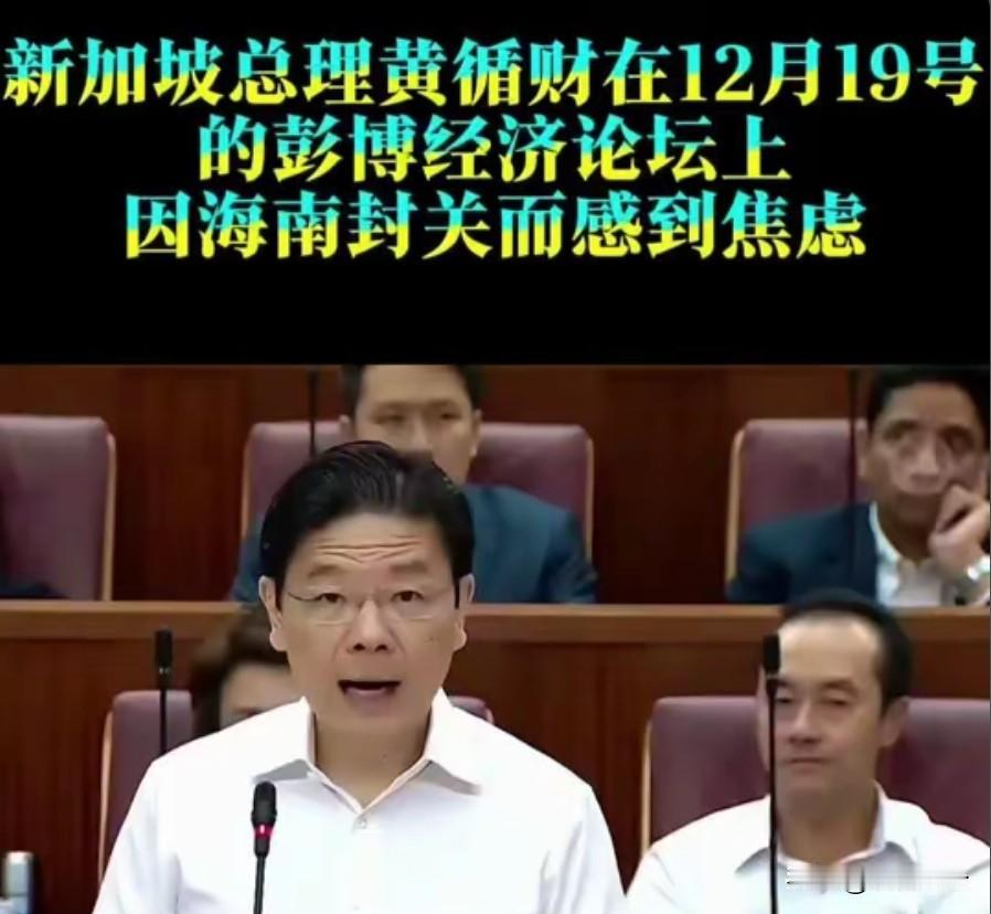 新加坡总统：中国不要自给自足，海南封关将会砸了新加坡的铁饭碗！
 
12月18日