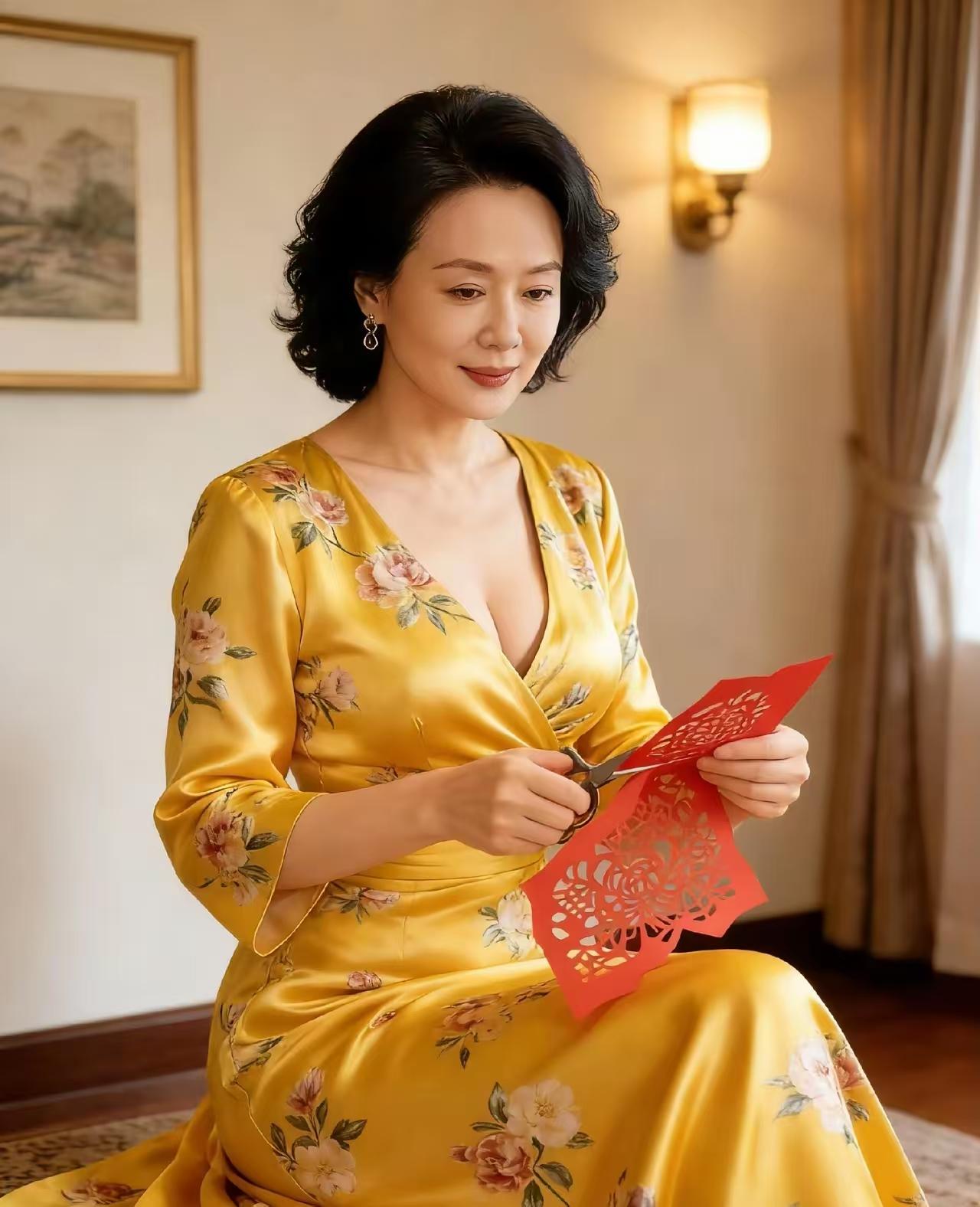 闺中偶题
斜裁云缎染鹅黄，
袅袅莲移一室香。
漫理罗裙春影瘦，
菱花镜里岁月长。