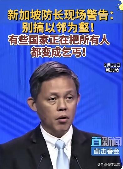 新加坡防长陈振声在香格里拉对话会上的这番话，确实够狠，直接撕开了国际政坛那层遮羞