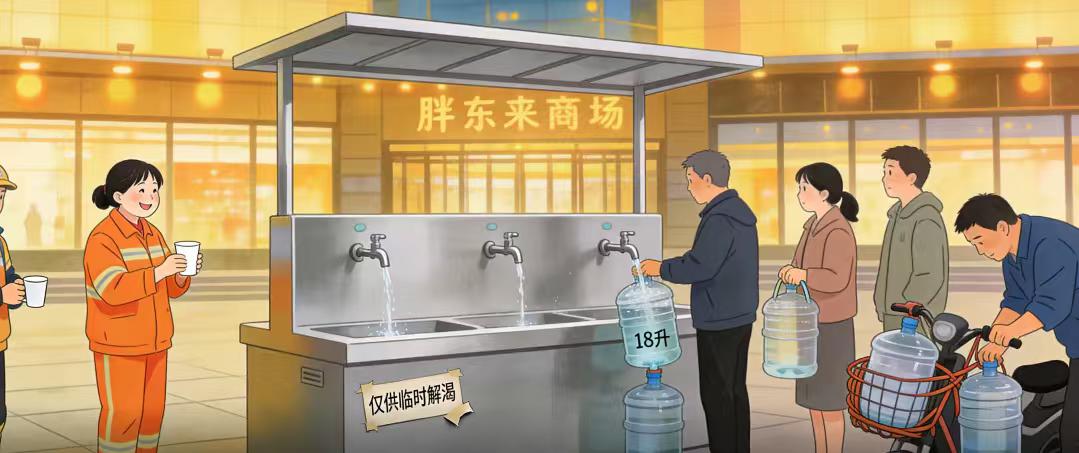 胖东来直饮水成“免费取水点”，回应亮了：灌了就灌了，反正也就是点水
最近，一段“