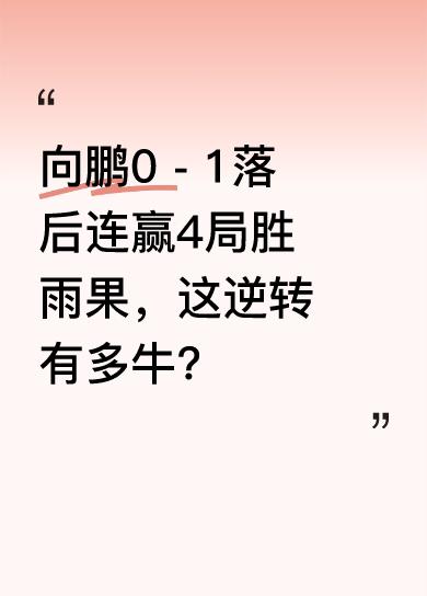 赛场上，巴西悍将雨果球路诡谲，攻势如虎。向鹏却能在0 - 1落后的不利局面下，迅