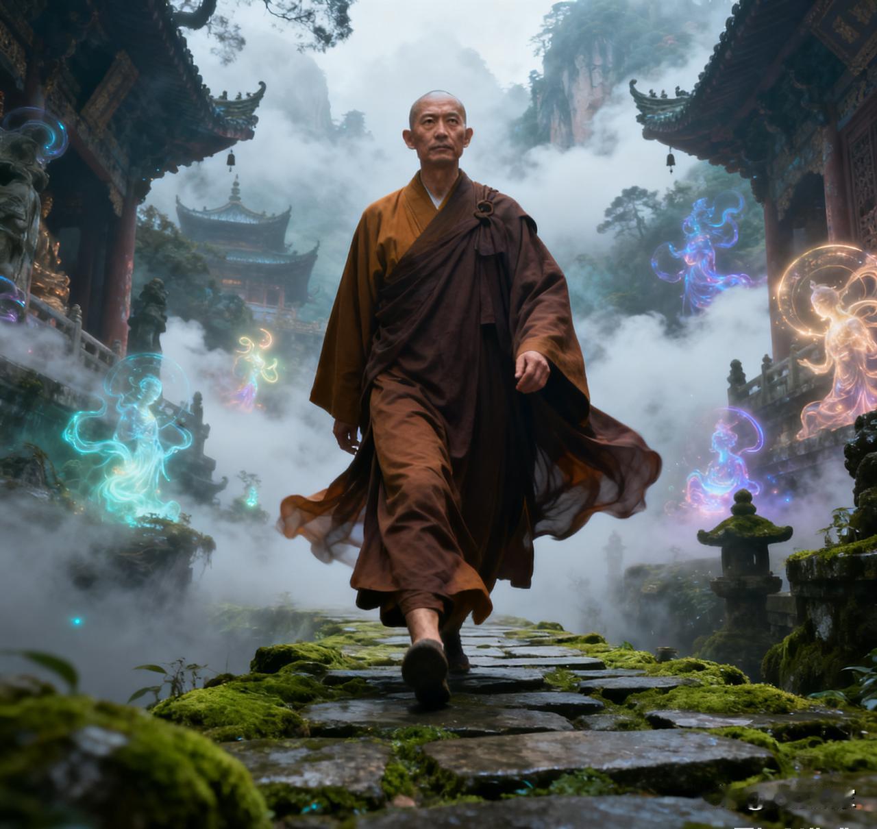 从前，嵩明寺有个叫大元的中年和尚。一天夜里，他正盘膝打坐，忽听得山风送来一阵女人