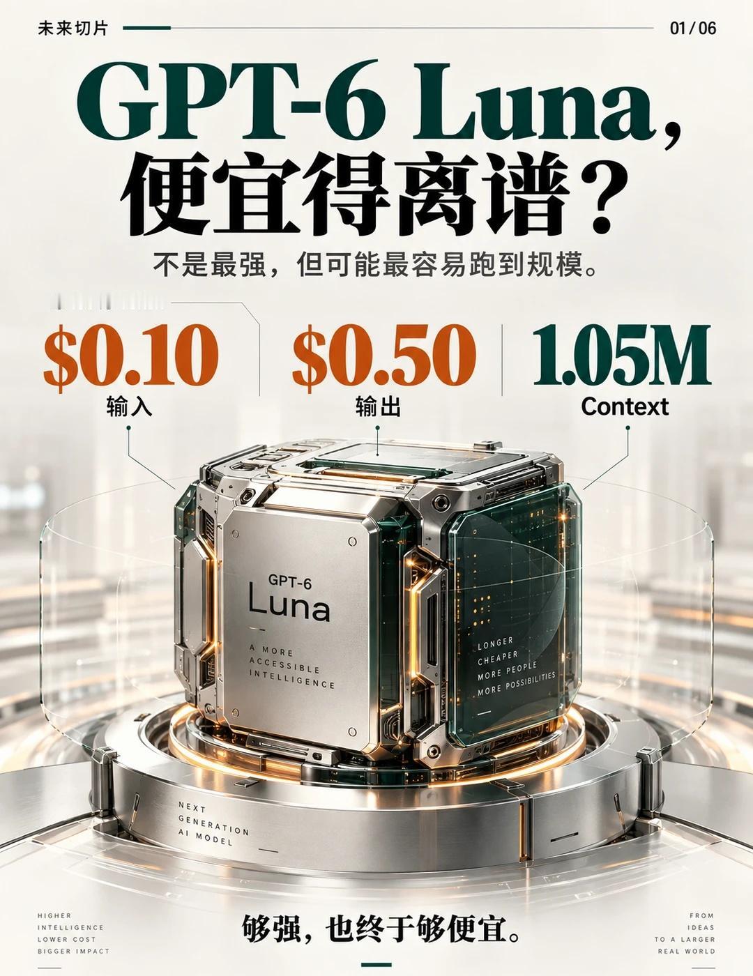 GPT-6 Luna，便宜得离谱
GPT-6发布以后，我原本以为Luna只是那个