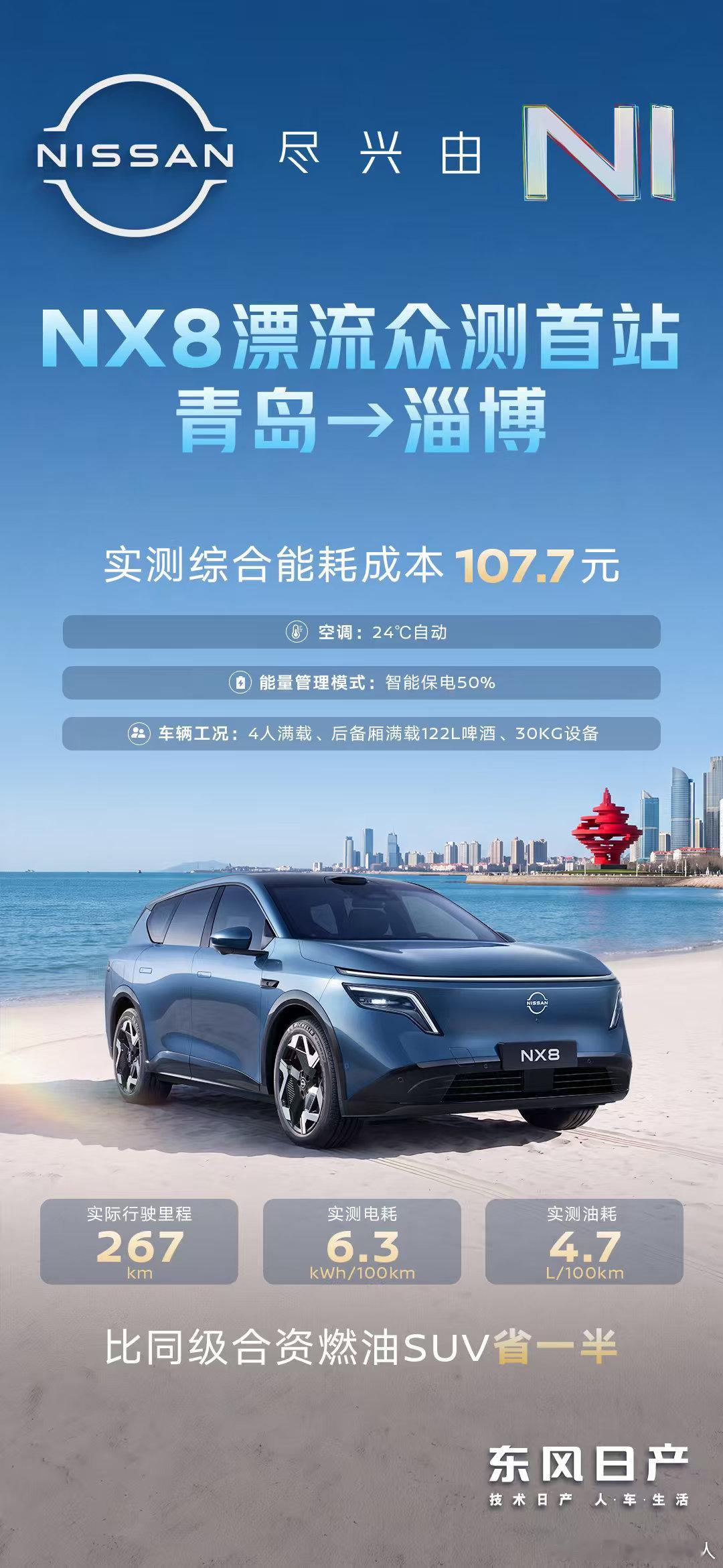 最近东风日产高管和小酸奶、粉丝搞了个青岛到淄博的烧烤实测，全程由博主粉丝驾驶，真