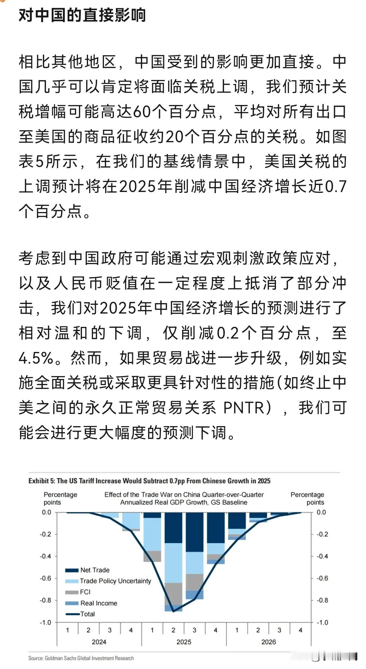 高盛预测2025年中国经济增长4.5%