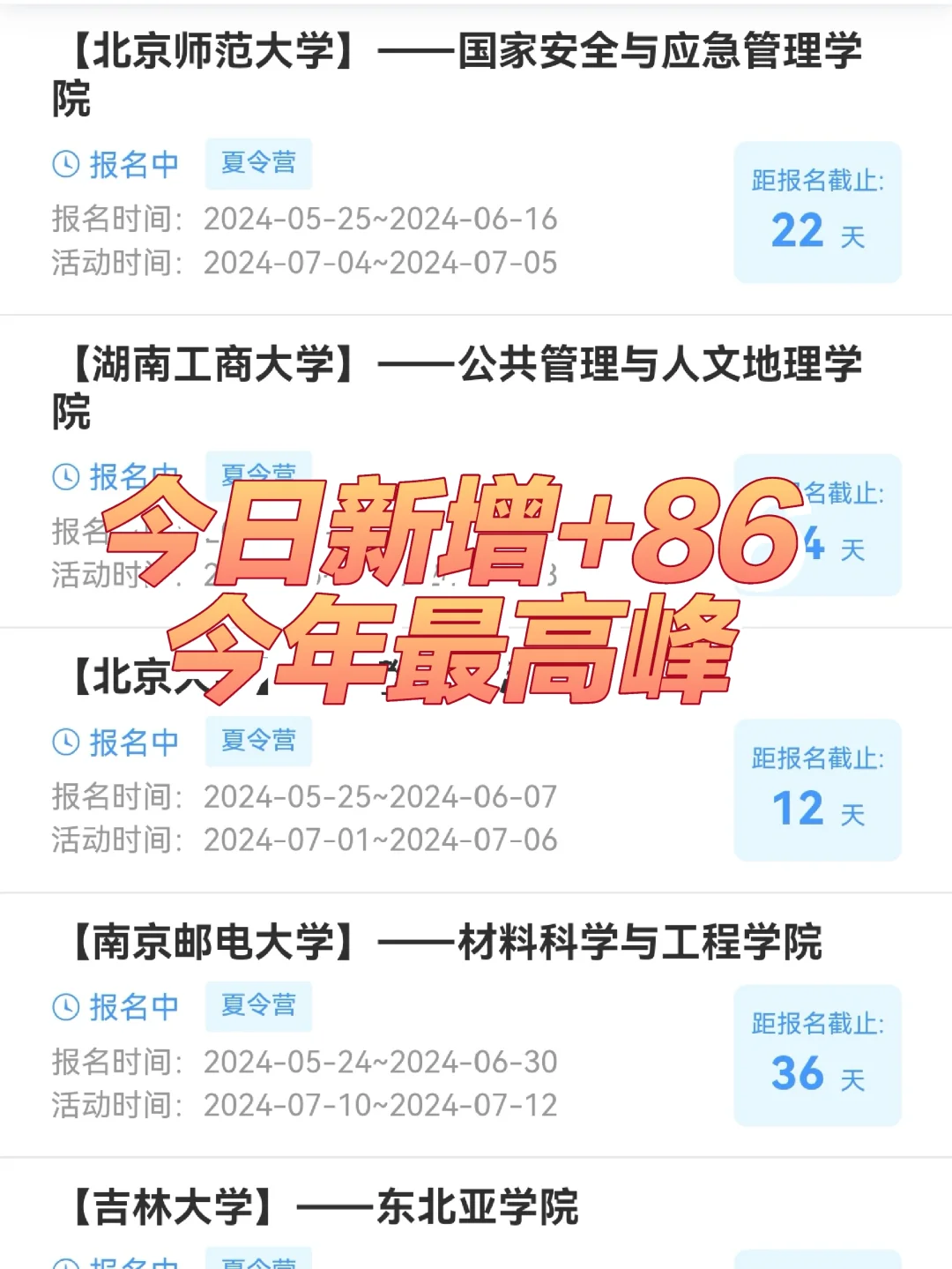 保研夏令营招生新增+86，今年最高峰❗速看