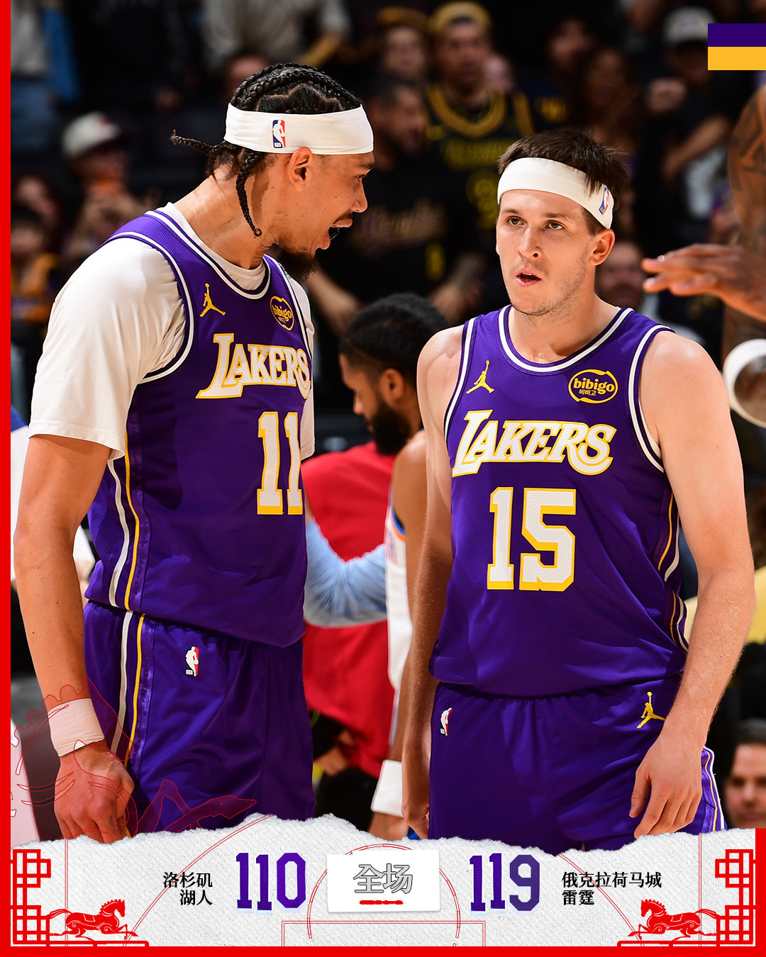 「雷霆vs湖人 | 全场🔚」湖人1️⃣1⃣️0⃣️ - 1️⃣1️⃣9⃣️雷霆