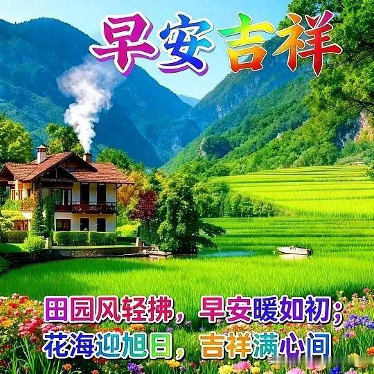2026/07/12/（农历五月廿八）星期日早上好！田园风光，早安吉祥，花海迎旭