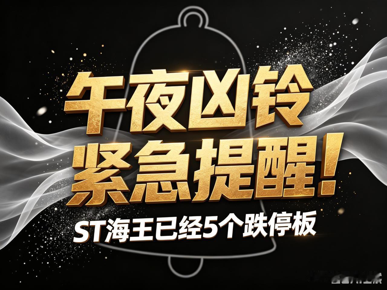 都睡了吗？
这条我必须现在发，午夜凶铃式提醒！
今天ST海王第5个跌停，抄底的3