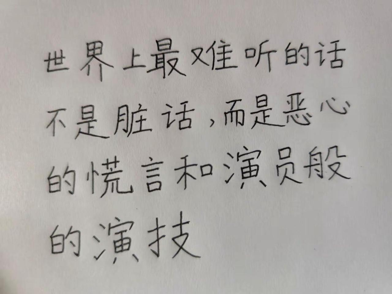 每日一句。世界上最难听的话手写文字 恶毒文字 语句来自网络