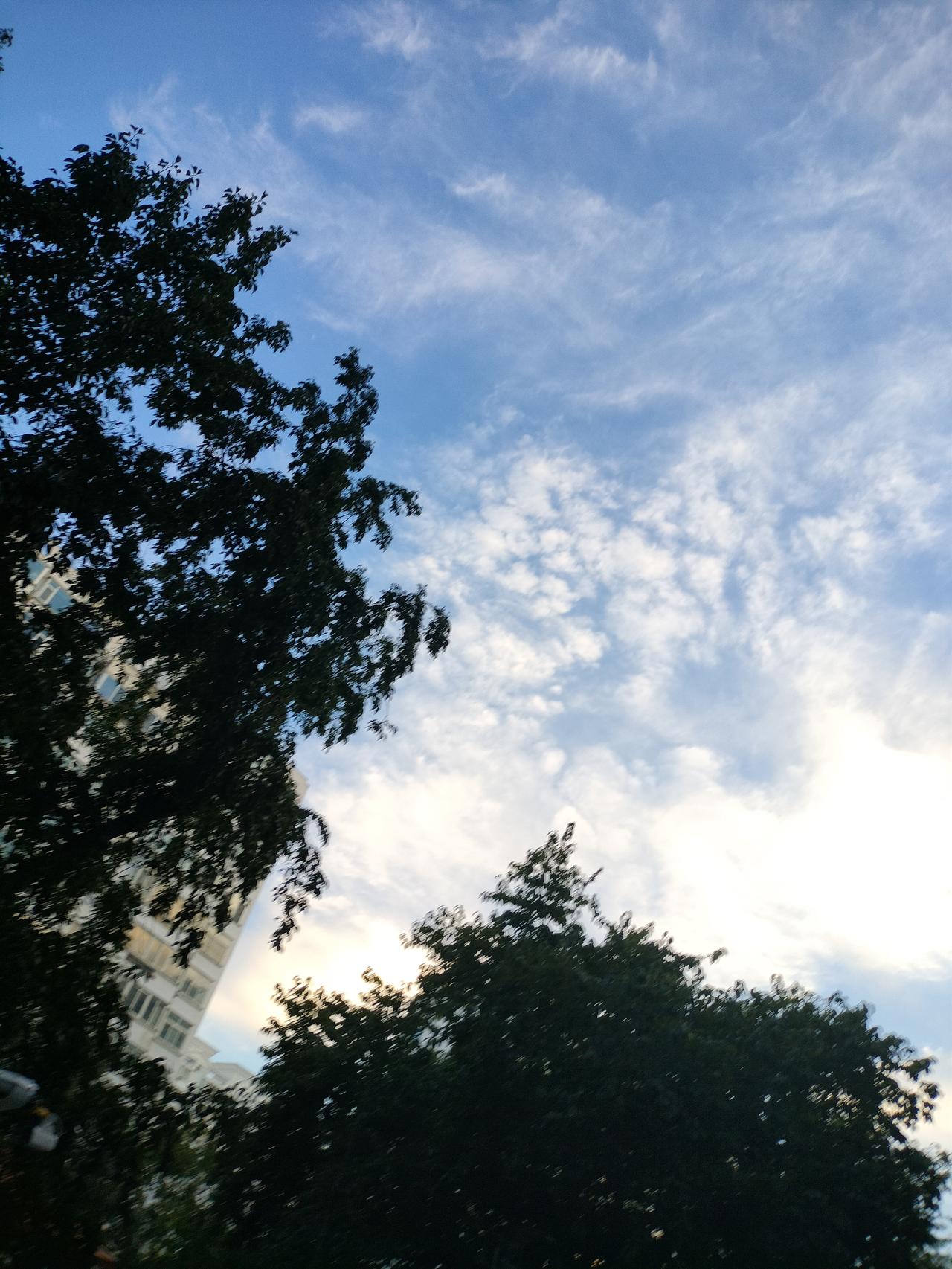 分享随手拍的云、霞的照片昨天，燕郊傍晚的天空还是很美的，大片的白云很是壮观。