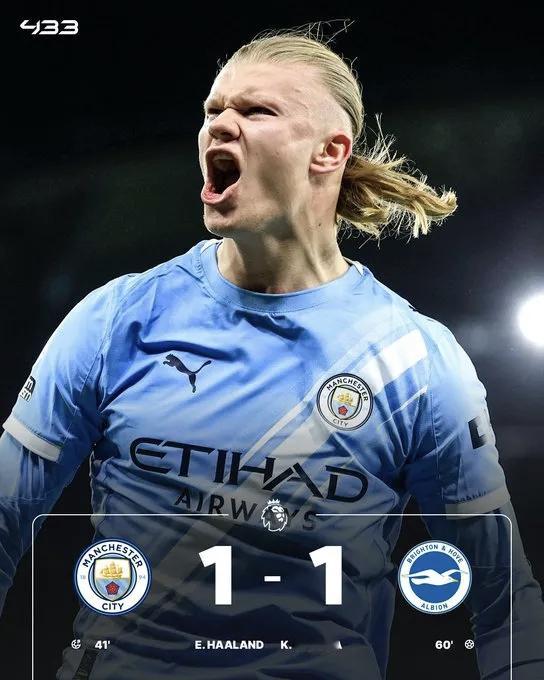 1月8日03:30，英超联赛第21轮，曼城坐镇伊蒂哈德球场迎战布莱顿。上半场，多