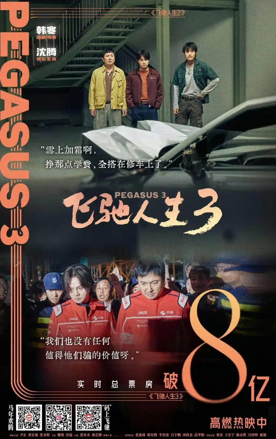 【春节档创新纪录！沈腾赢麻了】飞驰人生3赢麻了今年春节档为9天超长档期，上映影片