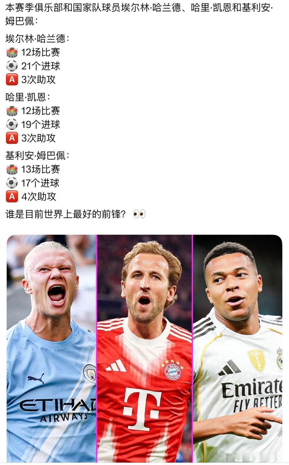 明年金球奖就是他们三个。

主要登贝莱本赛季受伤，基本没了。

金球奖又看中数据