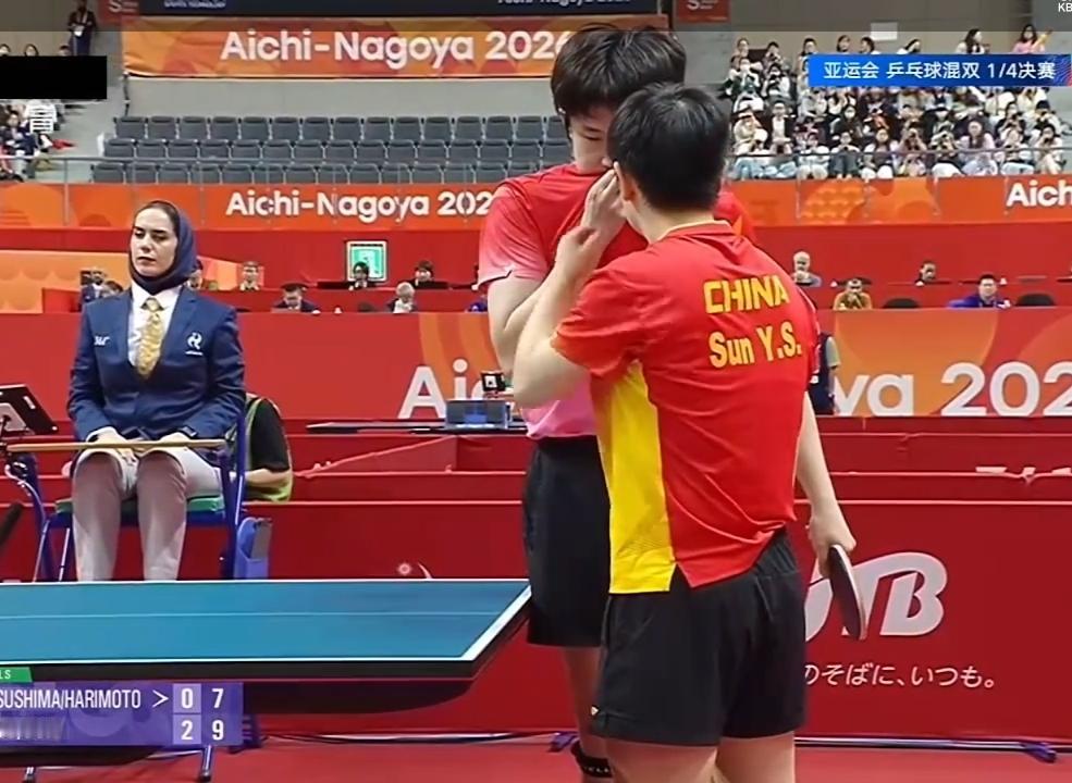 恭喜王楚钦，孙颖莎1/4决赛3-0战胜了张本美和，松岛辉空，进入了混双半决赛，好