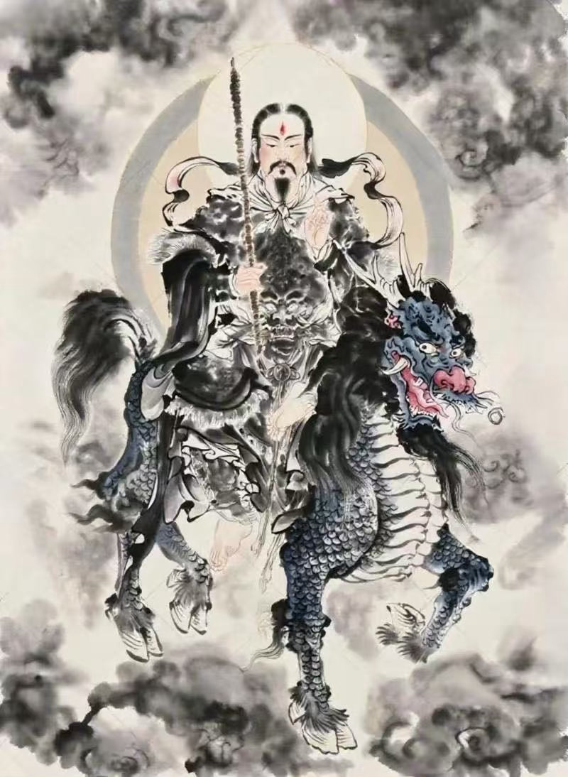 肖说道老肖漫谈初心易学 神霄雷祖帝，九天普化尊。谈道趺九凤，执法骑麒麟。统摄圣狱