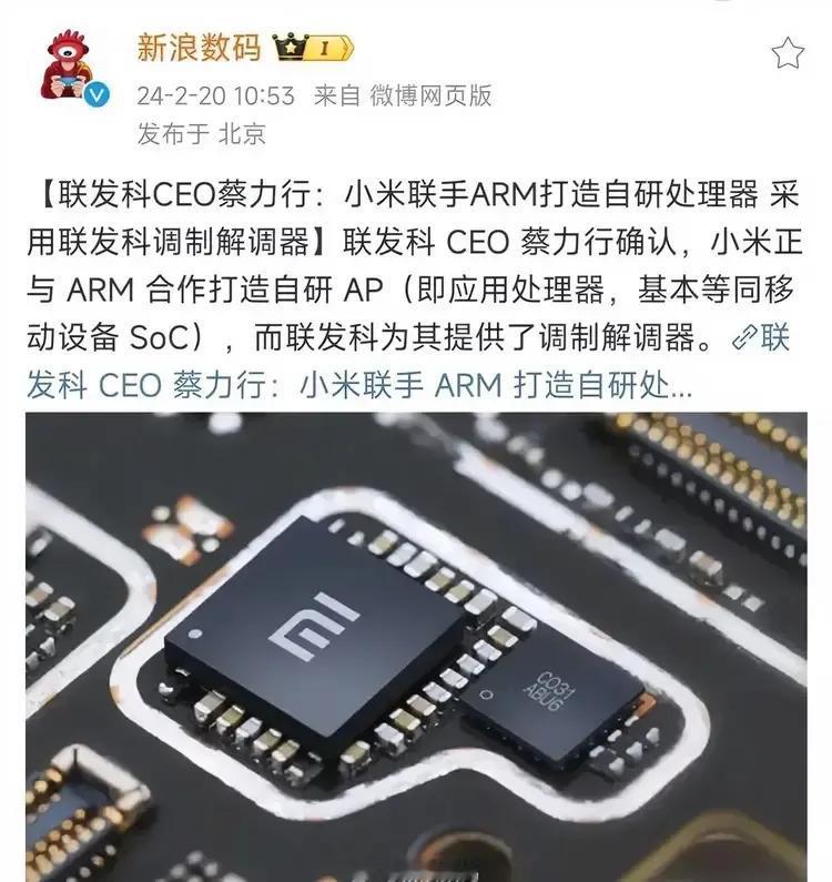 小米自研处理器真的要来了，自研AP芯片+外挂联发科基带。
就是可惜了绿厂的哲库，