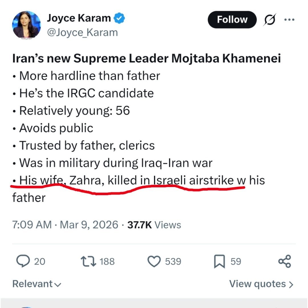 伊朗革命卫队支持新任最高领袖¹ 这是特朗普最不愿意看到的结果，他昨天还说要参与任