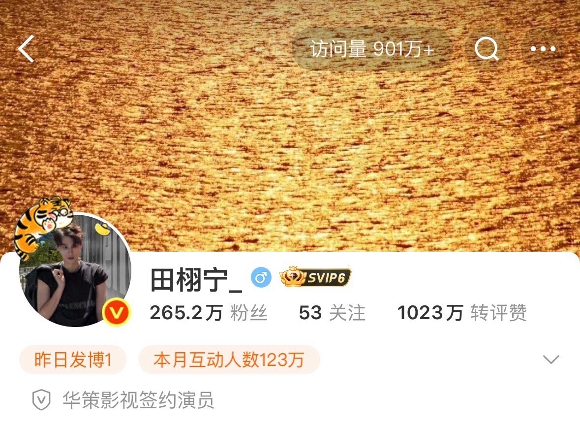 好夸张的速度。。这热度像坐了火箭一样😮田栩宁主页访问量破900万田栩宁访问量9
