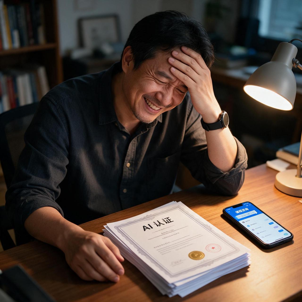 前阵子有人问我，说花三千八报了个「AI应用师」认证班，问这证含金量咋样。

我点