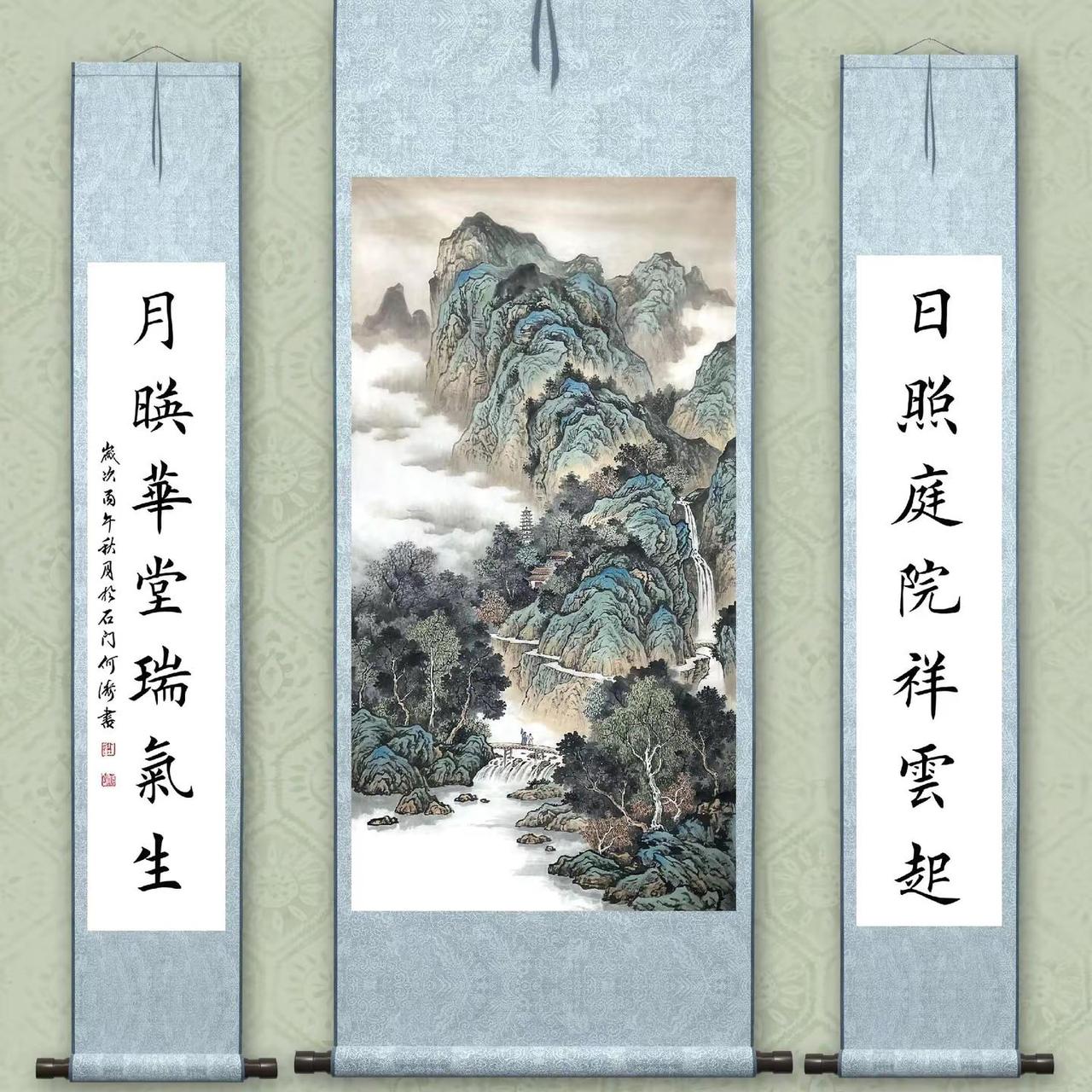 客厅中堂。中堂画创作者中心 创作灵感 山水画中堂 国画中堂