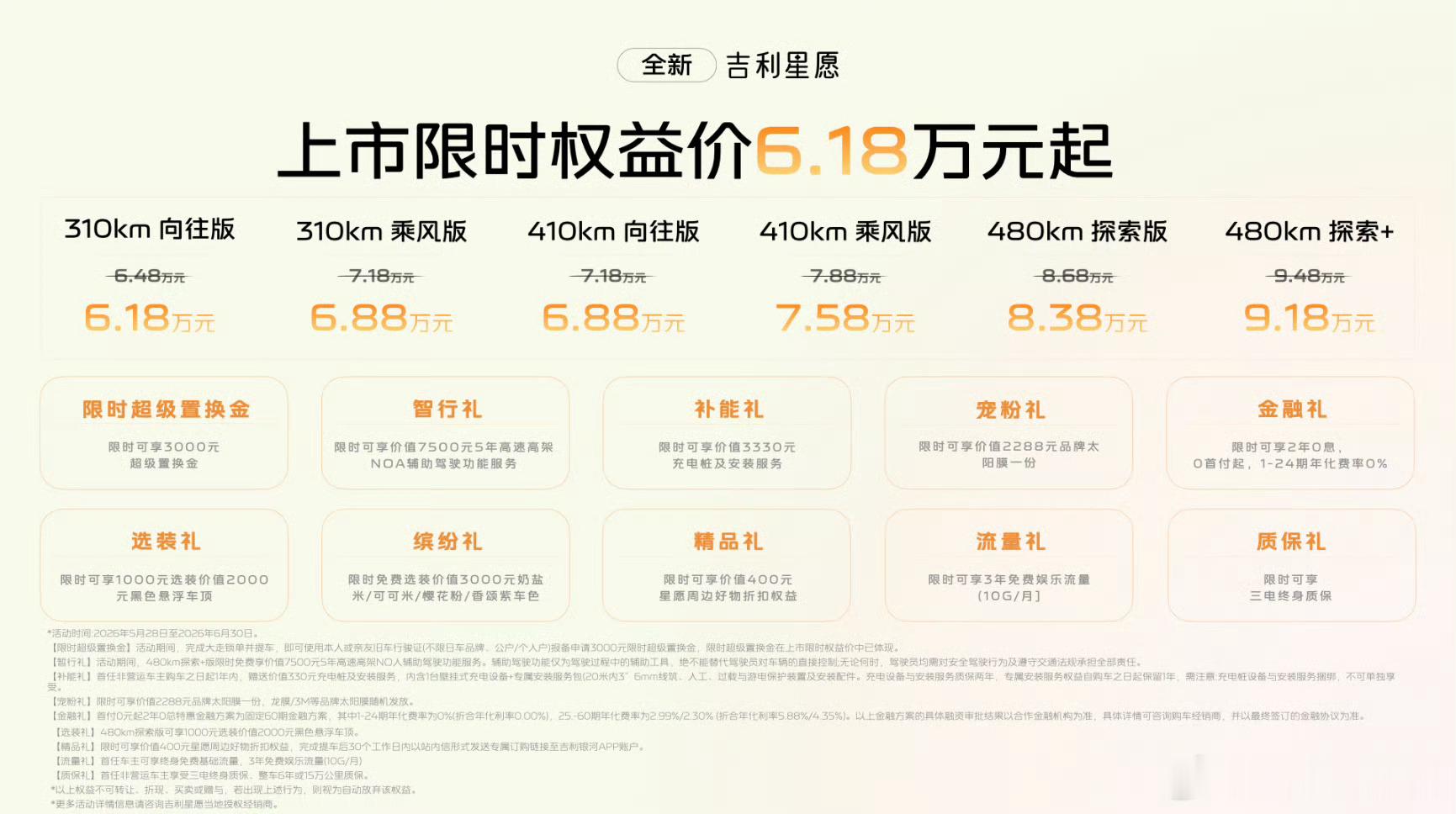 吉利星愿今年的换代比去年早了将近5个月。初代的星愿2024年10月份上的，去年2