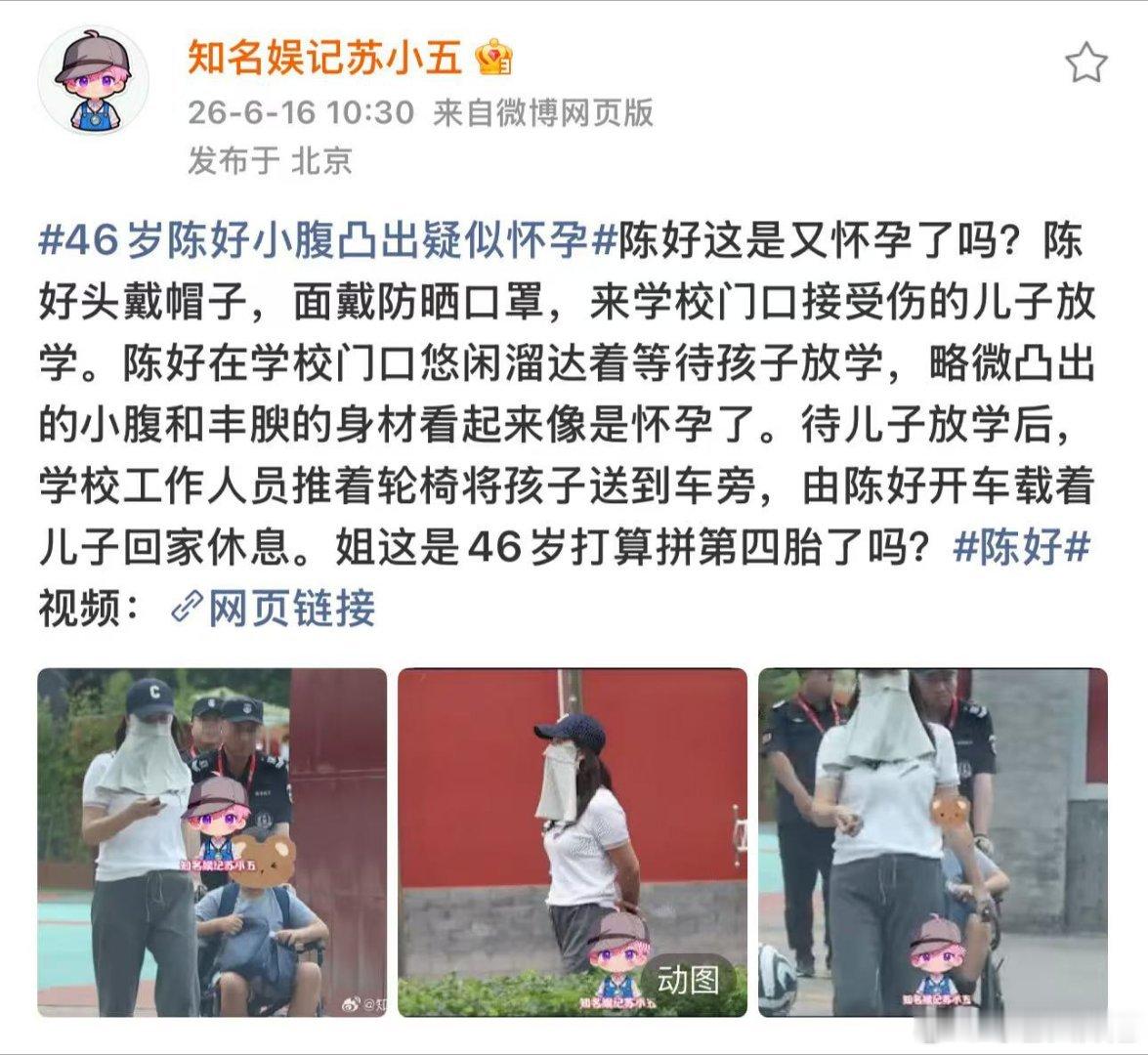 陈好疑似怀孕有狗仔跟拍陈好，并爆料说陈好疑似怀孕，这是真的假的