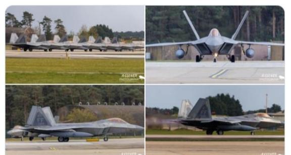 美军F-22隐身战机突然集体撤退，飞越大西洋返回美国本土。美军不是不想打，这是真