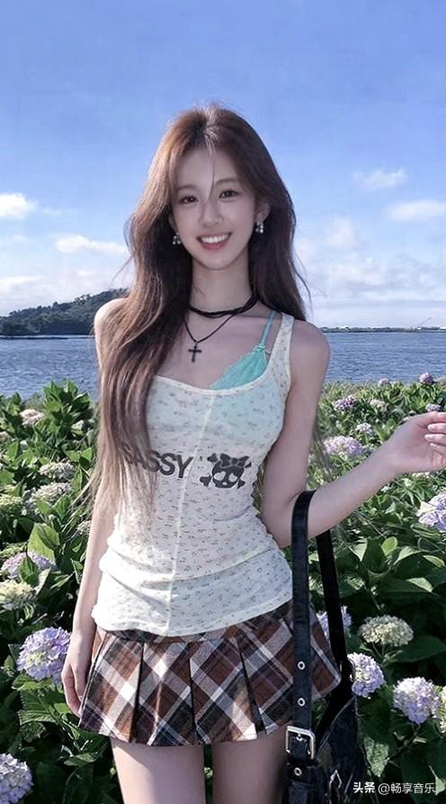阳光下的甜美少女，海边的浪漫时光🌞💖 分享你的随手拍 分享一张海边的照片