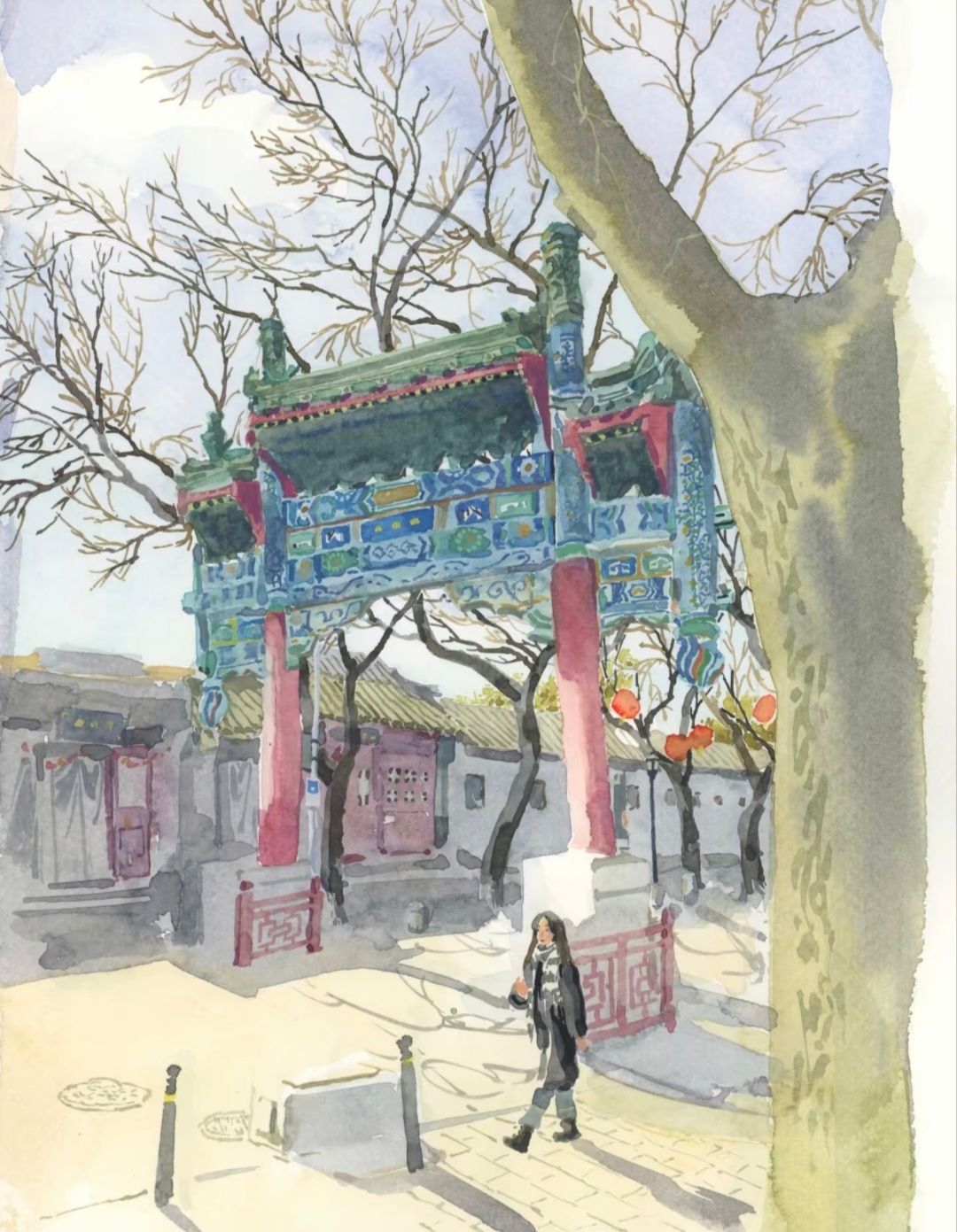 “ 水彩古建 … ”丨绘：Hur ​​​