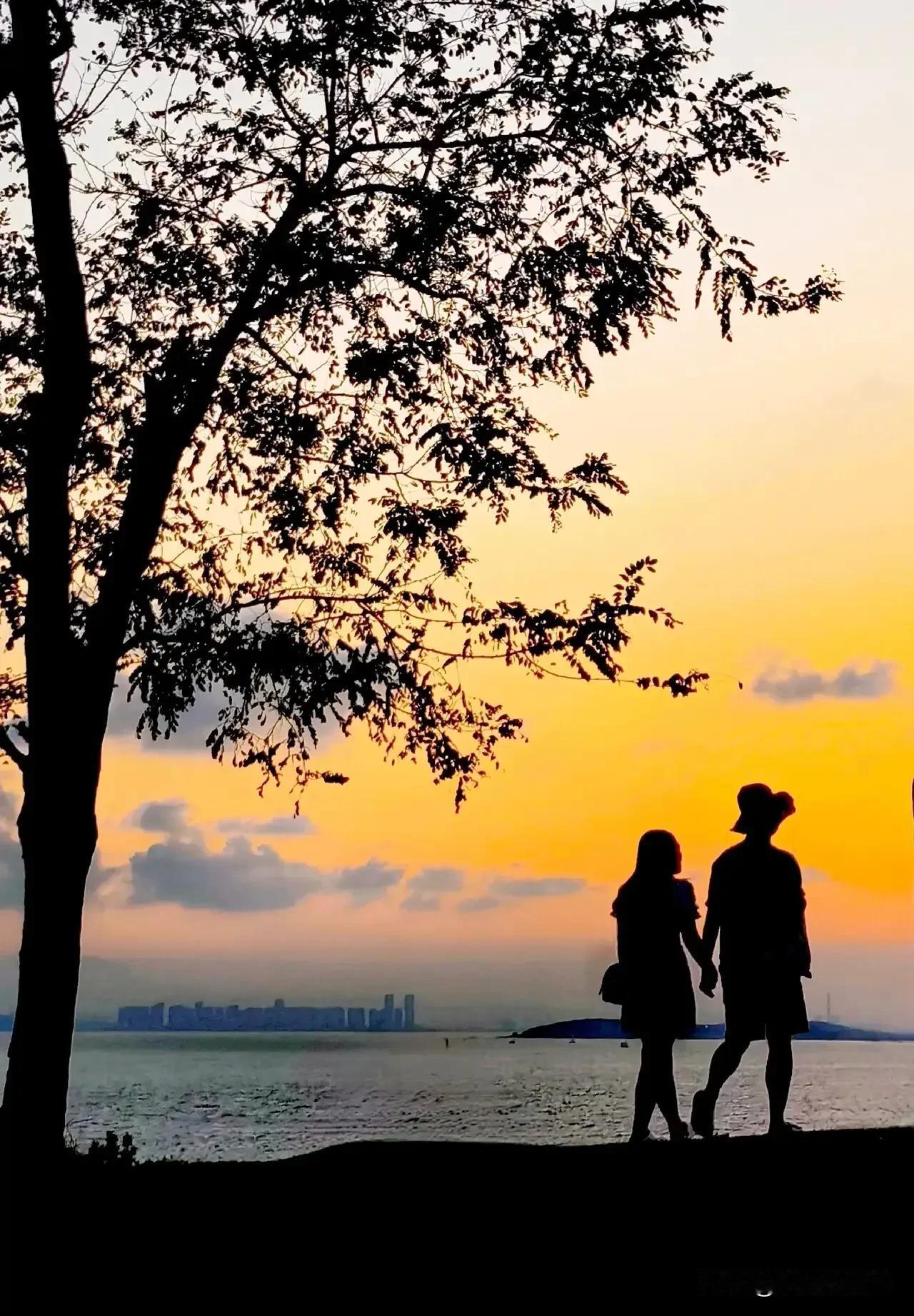 天蔚蓝，云飘散，夕阳洒脱黄昏恋。
人退休，靠边站，生命旅程算一段。
少说话，别讨