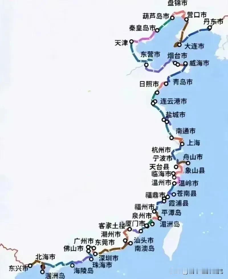 从图片能够看出，我国沿海城市数量还是非常多的，并且这些沿海城市大部分的经济都发展