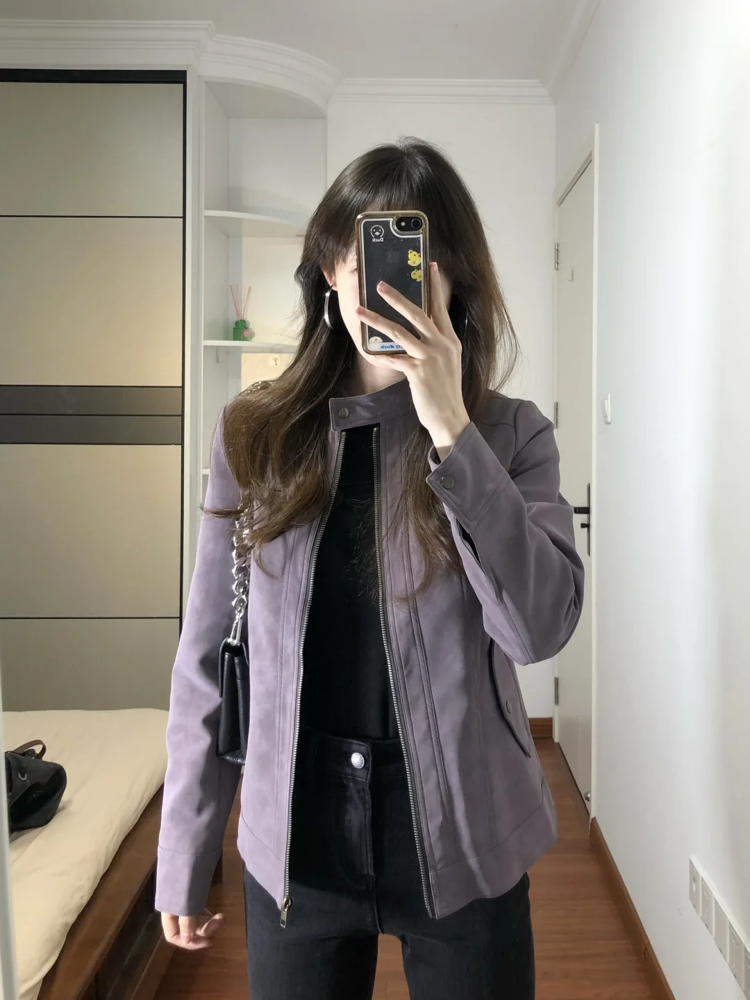 今年第一年紫色皮衣