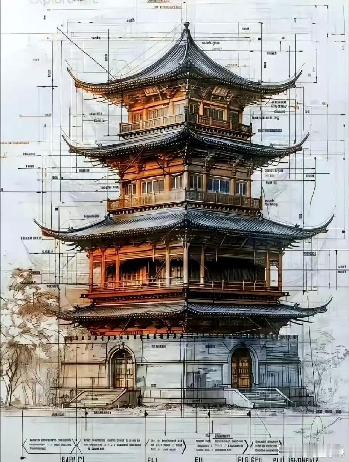 这是林徽因100多年前的手绘图，没有电脑辅助，令人难以置信！ 