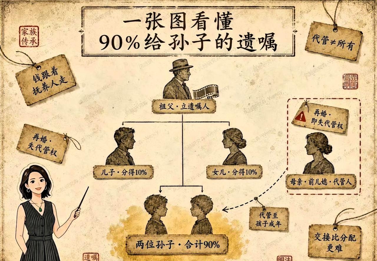 谢贤把90%遗产锁进信托，只留给两个孙子，还附了一条狠规矩：改嫁，就失去代管权。