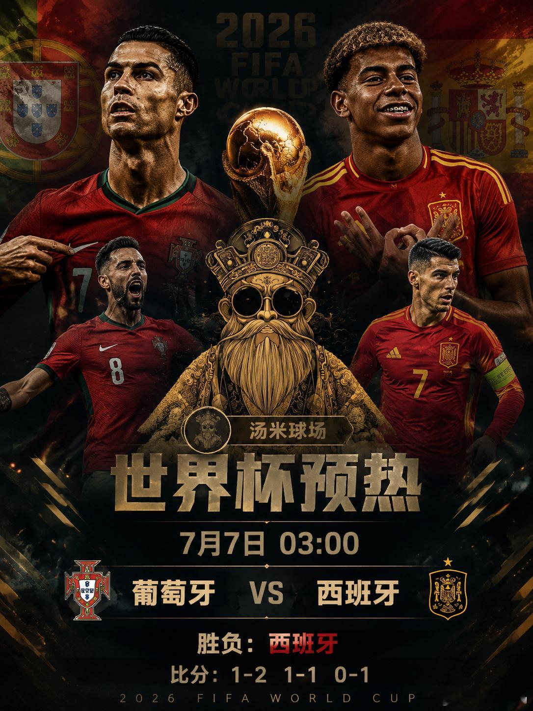 兄弟们下午好，今天给大继续分析这场双牙之战！葡萄牙vs西班牙世界杯伊比利亚德比。