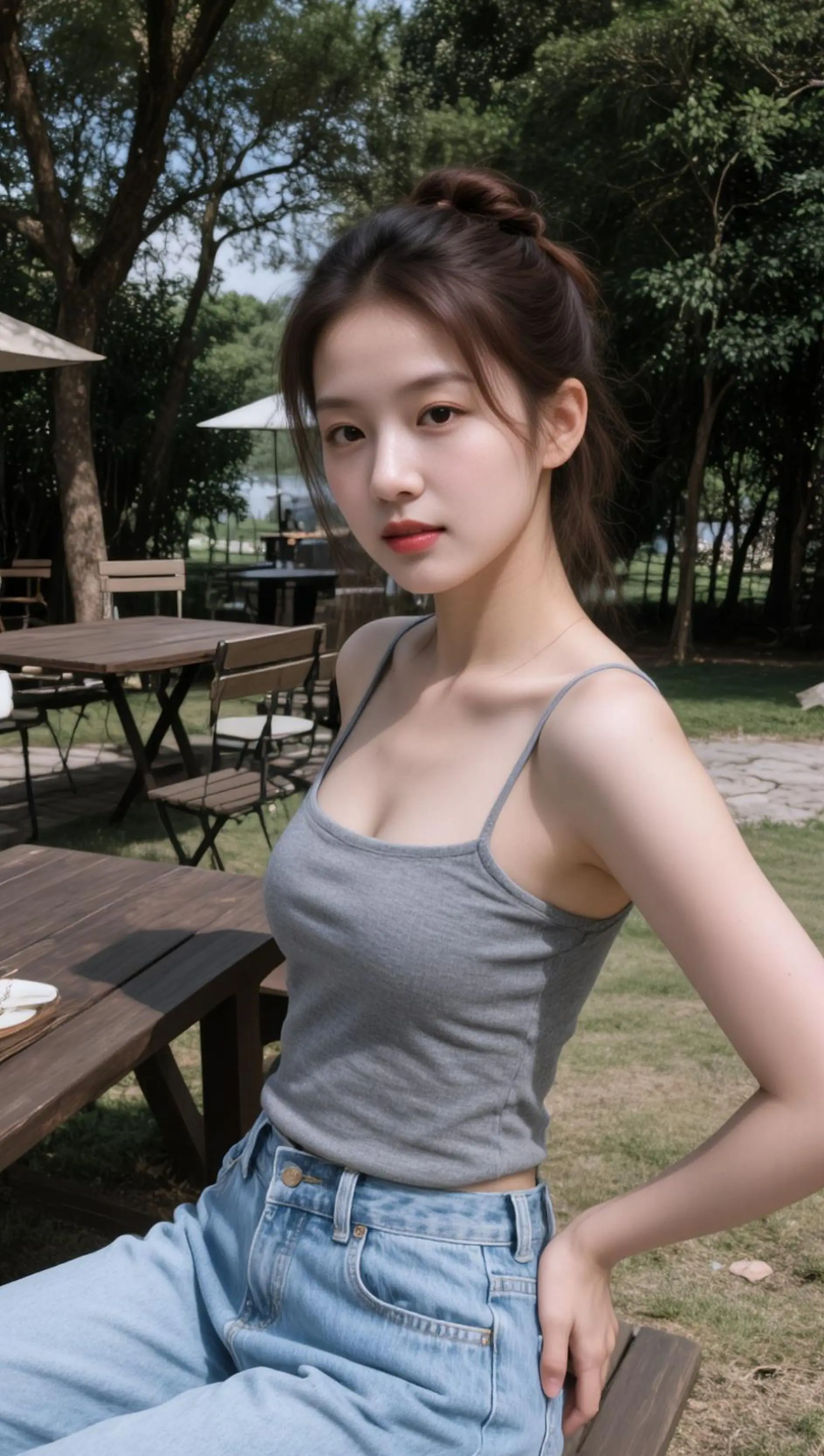 AI户外抹胸照 ai创作