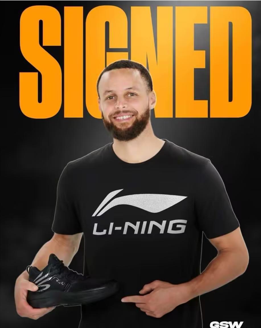 【重磅官宣】NBA超级球星斯蒂芬·库里正式与李宁达成合作，双方签下一份破纪录的十