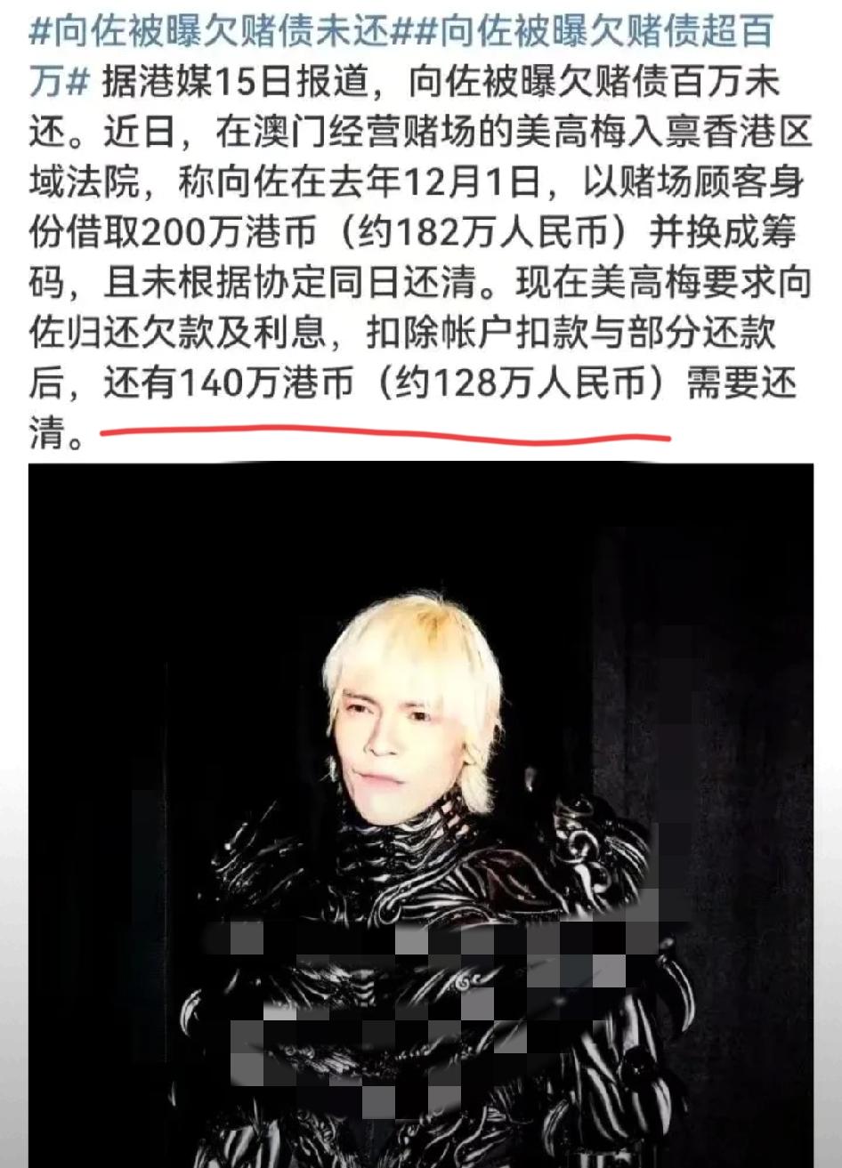 向太这回应，越听越让人唏嘘！

向佐被追讨的根本不是赌债，竟是替朋友担保背的锅，